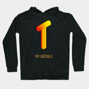 Letter T Initials Unique Name T-Shirt Hoodie